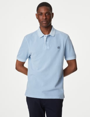 

Mens M&S Collection Pure Cotton Polo Shirt - Light Chambray, Light Chambray