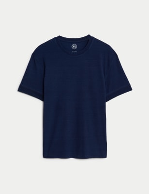 

Mens M&S Originals Pure Cotton Crew Neck T-Shirt - Dark Indigo, Dark Indigo