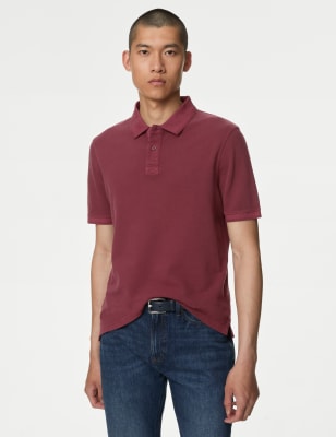 

Mens M&S Collection Pure Cotton Polo Shirt - Claret, Claret