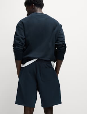 

Mens M&S Collection Elasticated Waist Cotton Rich Oversized Shorts, Dark Navy