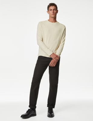 

Mens M&S Collection Pure Cotton Long Sleeve T-Shirt - Ecru, Ecru