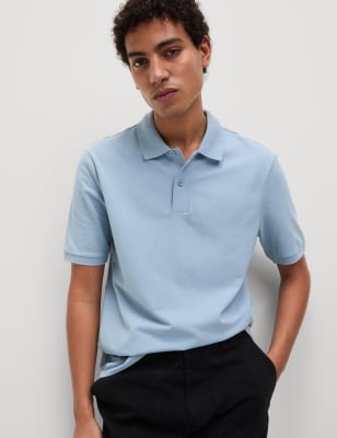 

Mens M&S Collection The Ultimate Pique Polo Shirt - Light Airforce, Light Airforce