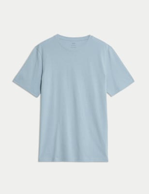 

Mens M&S Collection Regular Fit Pure Cotton Crew Neck T-Shirt - Air Force Blue, Air Force Blue