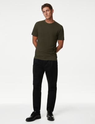 

M&S Collection Camiseta 100% algodón de corte estándar con escote cerradoMens - Medium Khaki, Medium Khaki