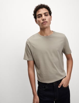 

Mens M&S Collection Regular Fit Pure Cotton Crew Neck T-Shirt - Sand, Sand