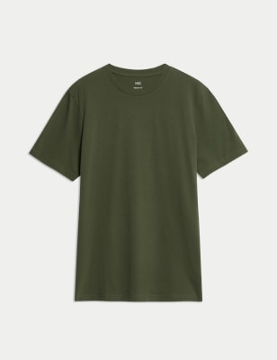 

Mens M&S Collection Regular Fit Pure Cotton Crew Neck T-Shirt - Soft Khaki, Soft Khaki