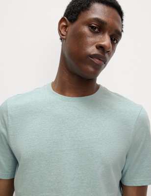 

Mens M&S Collection Regular Fit Pure Cotton Crew Neck T-Shirt, Jade