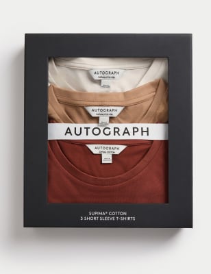 

Mens Autograph 3er-Pack T-Shirts aus Supima®-Baumwolle - Maple, Maple