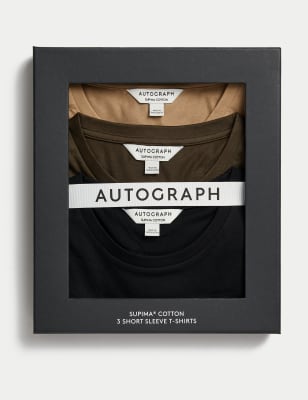 

Mens Autograph 3er-Pack T-Shirts aus Supima®-Baumwolle - Black Mix, Black Mix