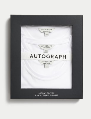 

Mens Autograph 3er-Pack T-Shirts aus Supima®-Baumwolle - White, White