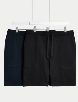 

M&S Collection Pack de 2 pantalones cortos de punto 100% algodónMens - Black Mix, Black Mix