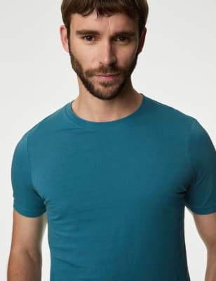 

Mens M&S Collection 7pk Pure Cotton Crew Neck T-Shirts - Turquoise Mix, Turquoise Mix