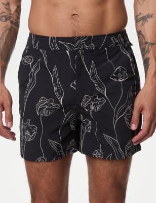 

Mens Autograph Quick Dry Floral Swim Shorts - Black Mix, Black Mix