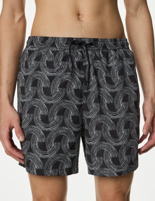 

Mens M&S Collection Quick Dry Abstract Print Swim Shorts - Black Mix, Black Mix