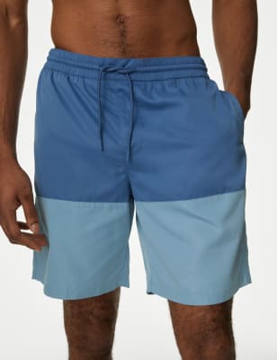 

Mens M&S Collection Quick Dry Longer Length Swim Shorts - Blue Mix, Blue Mix