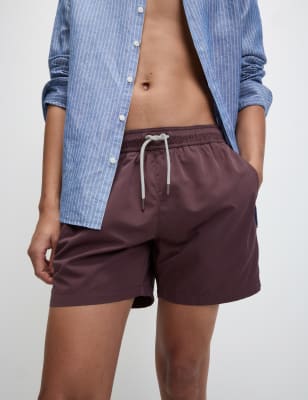 

Mens M&S Collection Quick Dry Plain Swim Shorts, Dusted Plum