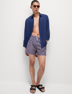 

Mens M&S Collection Schwimmshorts mit Zigzag-Hummermotiv - Dark Marine, Dark Marine