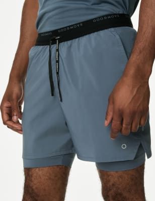 

Mens Goodmove Layered Sport Shorts - Air Force Blue, Air Force Blue