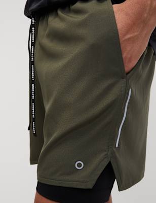 

Mens Goodmove Layered Sport Shorts - Pine Green, Pine Green