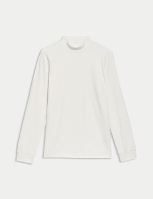 

Mens Goodmove Fleece Funnel Neck Top - Ivory, Ivory