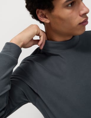 

Mens Goodmove Fleece Funnel Neck Top - Dark Ink, Dark Ink