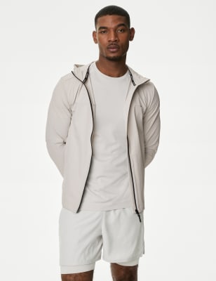 

Mens Goodmove Hooded Shell Jacket - Silver Grey, Silver Grey