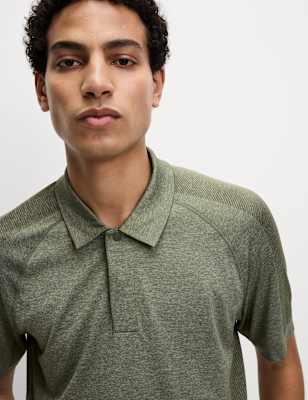 

Mens Goodmove Seam Free Polo Shirt, Pine Green