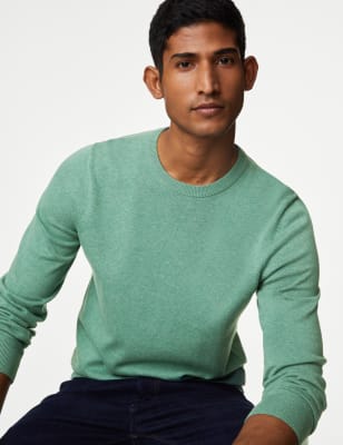 

Mens M&S Collection Pure Cotton Crew Neck Jumper - Medium Green, Medium Green