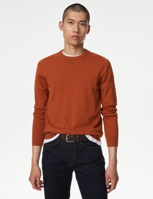 

Mens M&S Collection Pure Cotton Crew Neck Jumper, Burnt Orange