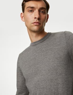 

Mens M&S Collection Pure Cotton Crew Neck Jumper - Grey, Grey