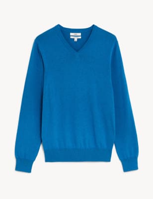 

Mens M&S Collection Pure Cotton V-Neck Knitted Jumper - Periwinkle, Periwinkle