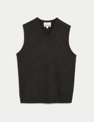 

Mens M&S Collection Pure Extra Fine Lambswool Sleeveless Jumper - Charcoal, Charcoal