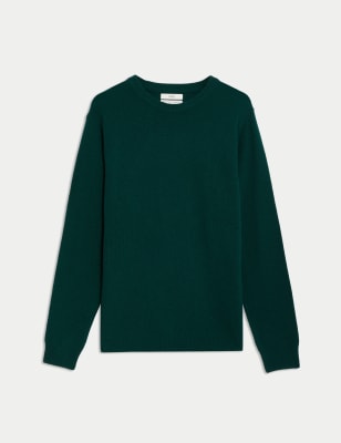 

Mens M&S Collection Pure Extra Fine Lamsbwool Crew Neck Jumper - Evergreen, Evergreen