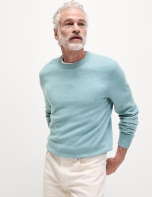 

M&S Collection Jersey 100% lana lambswool extrafina con escote cerradoMens - Pale Blue, Pale Blue