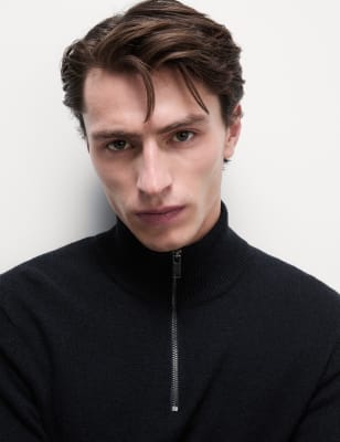 

Mens M&S Collection Pullover aus besonders feiner Lammwolle - Dark Navy, Dark Navy
