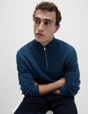 

Mens M&S Collection Pullover aus besonders feiner Lammwolle - Light Denim, Light Denim