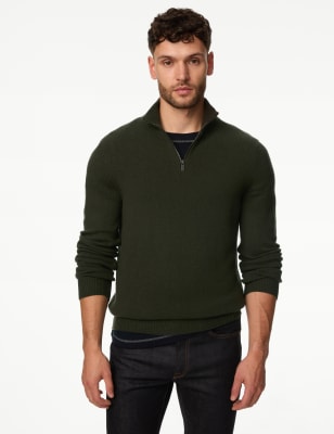 

Mens M&S Collection Extra Fine Lambswool Rich Jumper - Khaki, Khaki