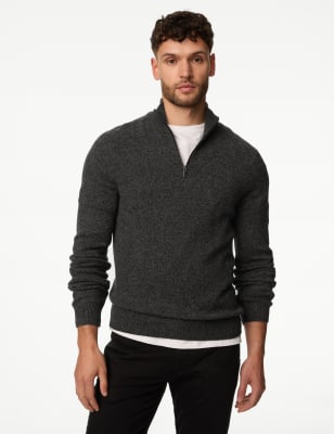 

Mens M&S Collection Extra Fine Lambswool Rich Jumper - Charcoal Mix, Charcoal Mix