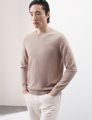 

Autograph Jersey 100% lana merino extrafina de escote cerradoMens - Dusky Pink, Dusky Pink