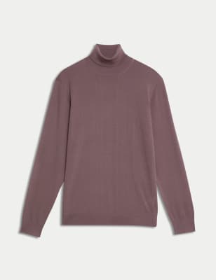 

Mens Autograph Pure Extra Fine Merino Wool Jumper - Brown Haze, Brown Haze