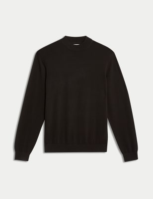 

Mens Autograph Pure Extra Fine Merino Wool High Neck Jumper - Dark Chocolate, Dark Chocolate