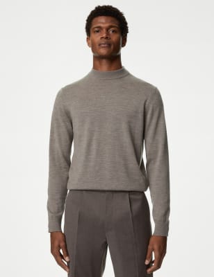 

Autograph Jersey 100% lana de merino extrafina con cuello altoMens - Neutral, Neutral