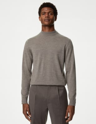 

Mens Autograph Pure Extra Fine Merino Wool Jumper - Neutral, Neutral