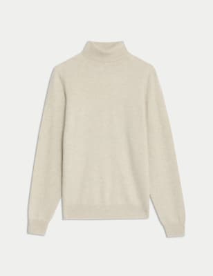 

Mens Autograph Pure Cashmere Roll Neck Jumper - Stone, Stone