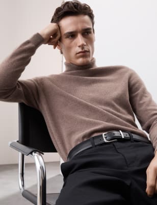 

Mens Autograph Pure Cashmere Roll Neck Jumper - Brown Haze, Brown Haze