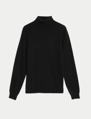 

Mens Autograph Pure Cashmere Roll Neck Jumper - Black, Black