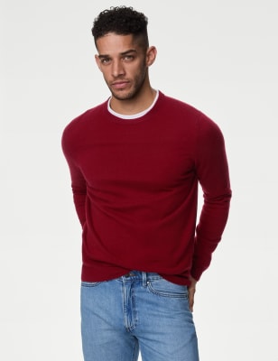 

Mens Autograph Pure Cashmere Crew Neck Jumper - Dark Red, Dark Red