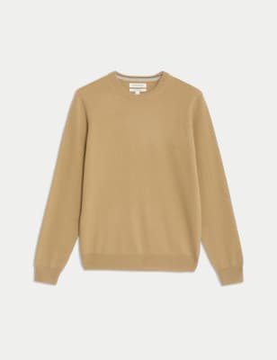 

Mens Autograph Pure Cashmere Crew Neck Jumper - Camel Mix, Camel Mix