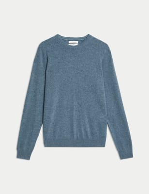 

Mens Autograph Pure Cashmere Crew Neck Jumper - Smokey Blue, Smokey Blue