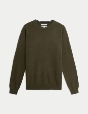 

Mens Autograph Pure Cashmere Crew Neck Jumper - Dark Khaki, Dark Khaki